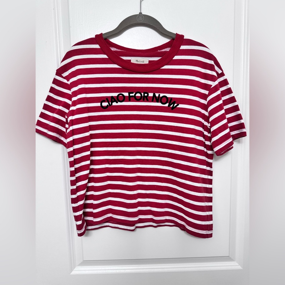 Madewell Red and White Striped Tee